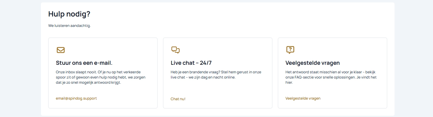 spindog casino klantenondersteuning